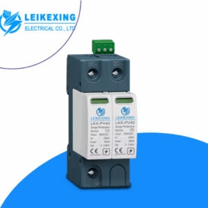 Leikexing T2 2P 20-40KA 500V Solar SPD 800V Surge Protector Device DC 500V Surge Arrester for Lightning Protection Solar Systems